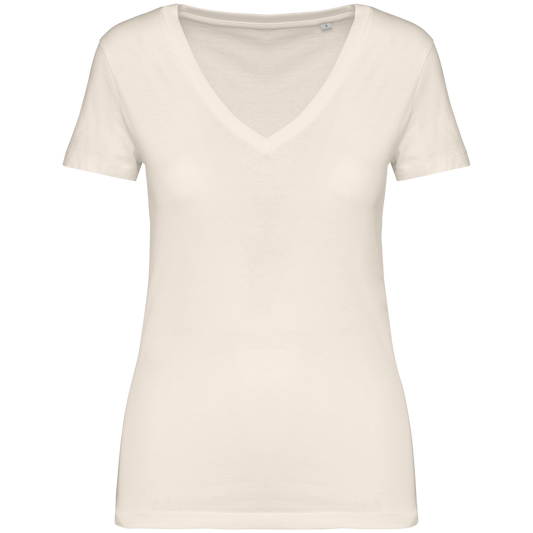 The Halene V-Neck T-Shirt - Ivory Edition