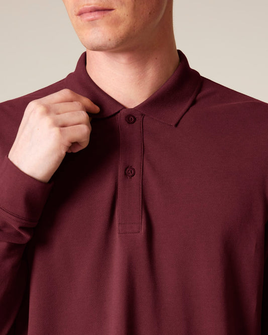 Belgrave Polo Shirt Longsleeve - Claret Vale