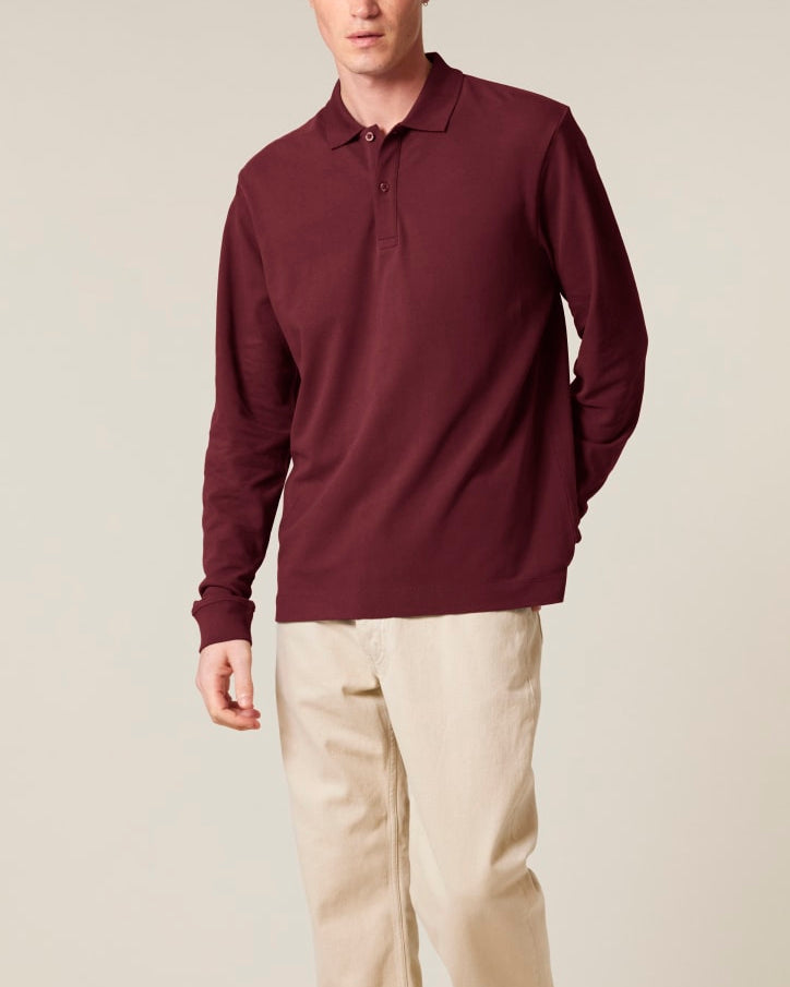 Belgrave Polo Shirt Longsleeve - Claret Vale