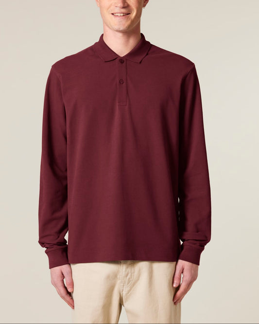 Belgrave Polo Shirt Longsleeve - Claret Vale