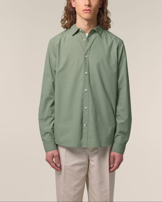 The Ashford Poplin Hemd - Soft Khaki