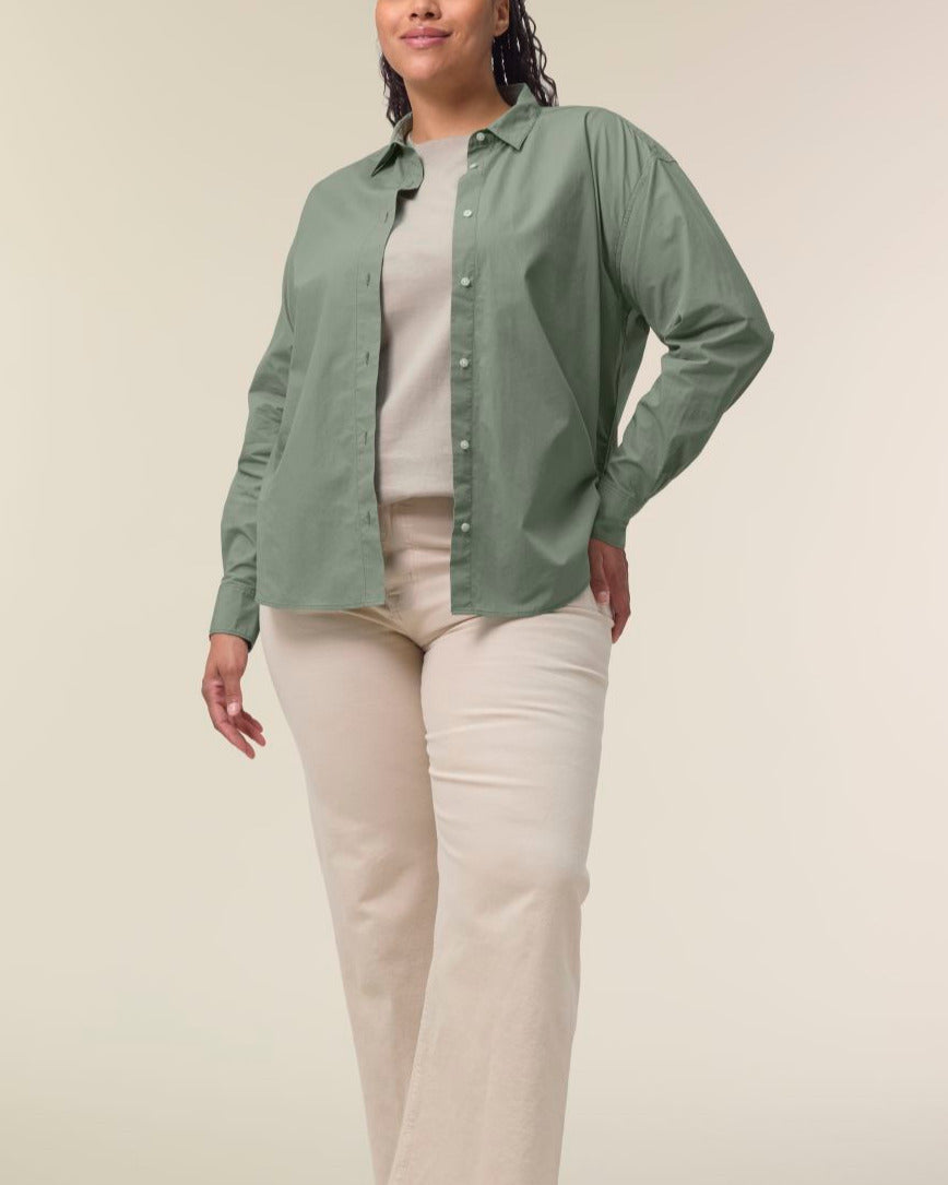 The Roselyn Poplin - Soft Khaki