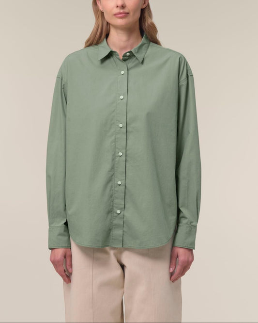 The Roselyn Poplin Hemd - Soft Khaki