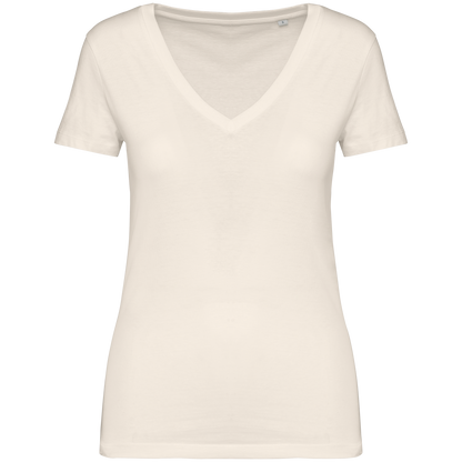 The Halene V-Neck T-Shirt - Ivory Edition