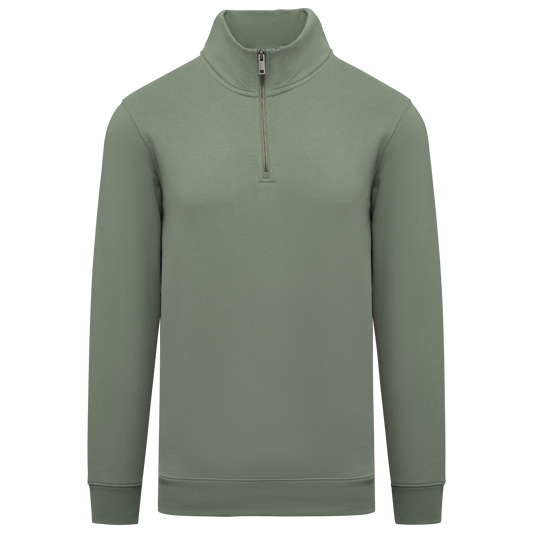 The Braemar Half-Zip Sweater - Moss Green