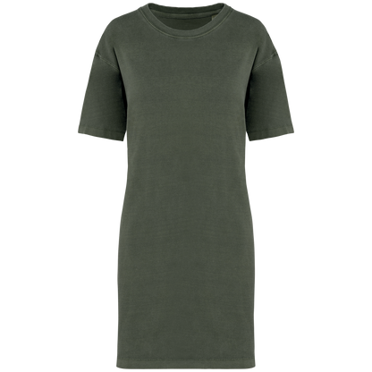 The Hollis T-Shirt Kleid - Washed Organic Khaki
