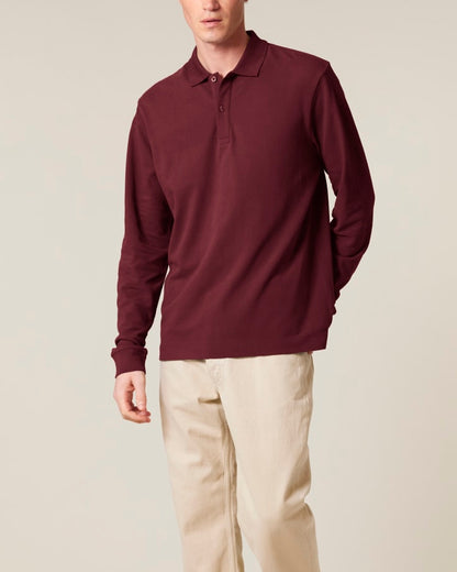 Belgrave Polo Shirt Longsleeve - Claret Vale