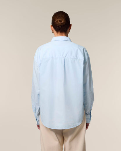 The Roselyn Poplin Hemd - Summer Blue
