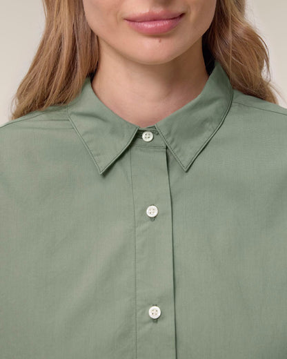 The Roselyn Poplin Hemd - Soft Khaki