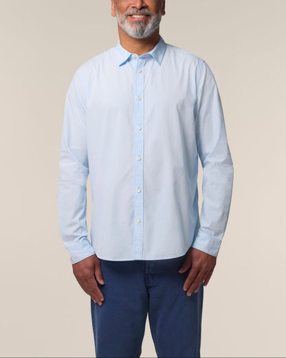 The Ashford Poplin Hemd - Summer Blue