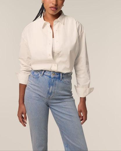 The Roselyn Poplin Hemd - French Cream